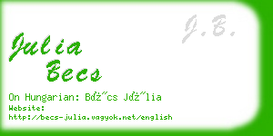 julia becs business card